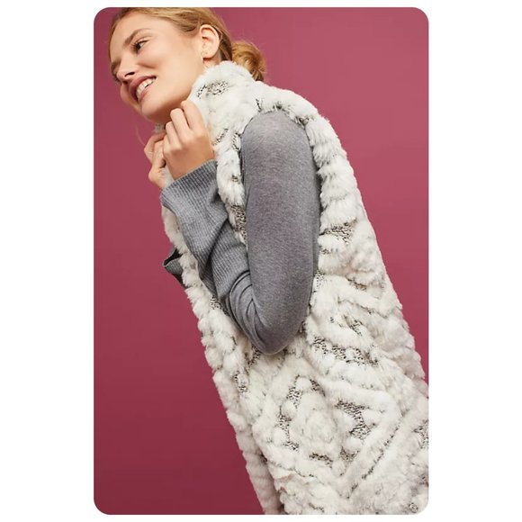 NWT Anthropologie Amadi Basia Faux Fur Vest Sz S - Picture 3 of 8